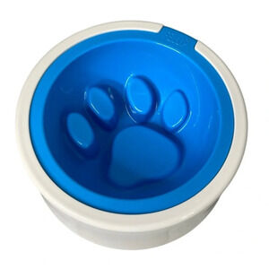 Fellip Slow Feeder Dog Dish Blue White Large Breed 2 Pc Non Slip